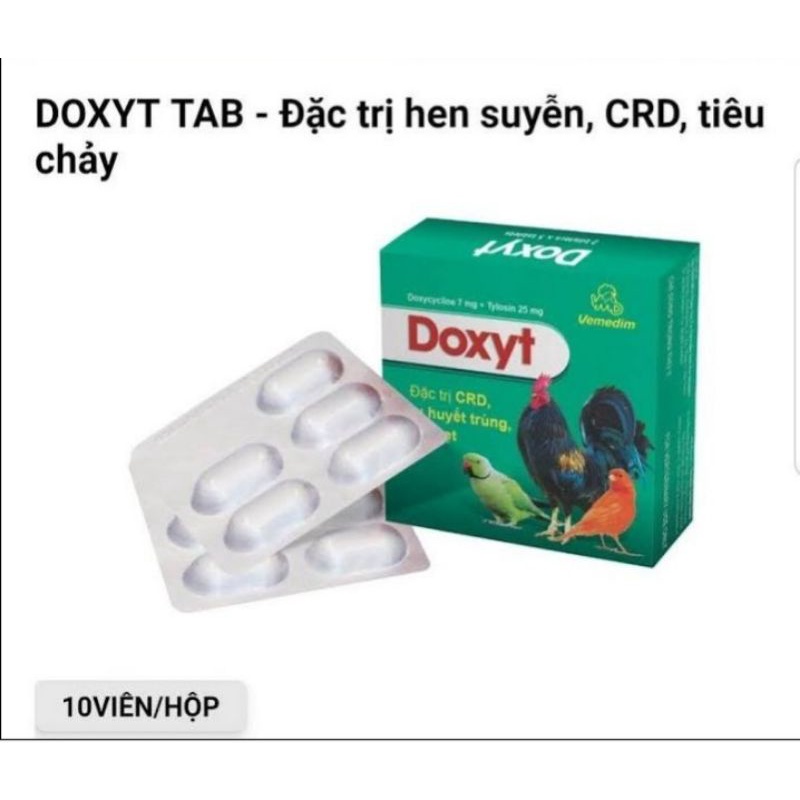 Doxyt 10 viên/ hộp sử dụng trên vật nuôi hsd 18/04/2025