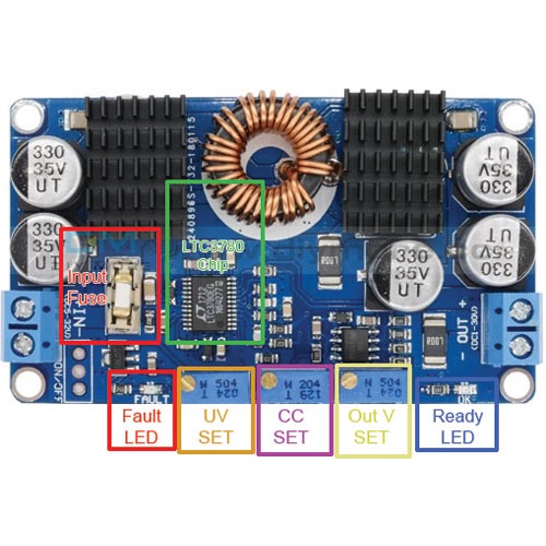 Mạch LTC3780 tự động Tăng Giảm DC-DC 1V-30V Có Chỉnh Dòng 130W, buck boost DC DC hiệu suất cao 10A