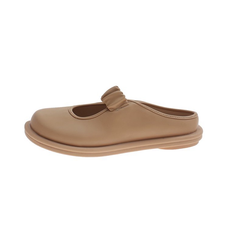 Giày bít mũi IELGY xỏ chân đế bằng phong cách Nhật Bản retro cho nữ