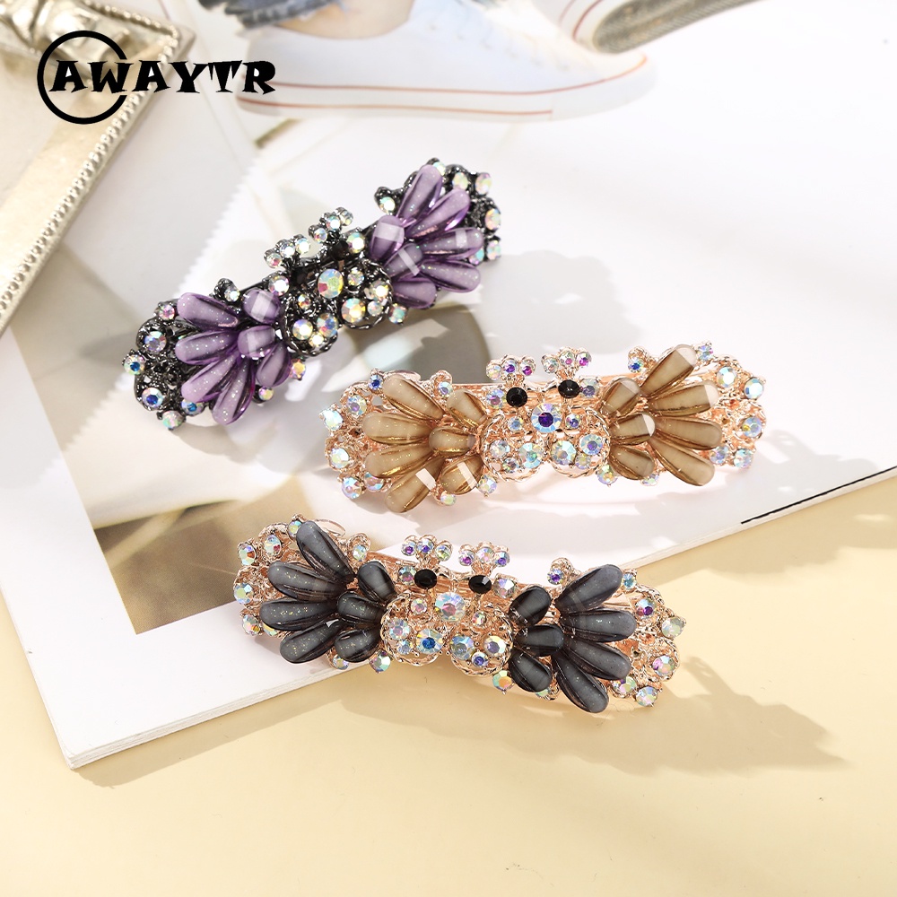 Kẹp Tóc Đính Đá Pha Lê Nhân Tạo 7Cm Thời Trang Cho Nữ