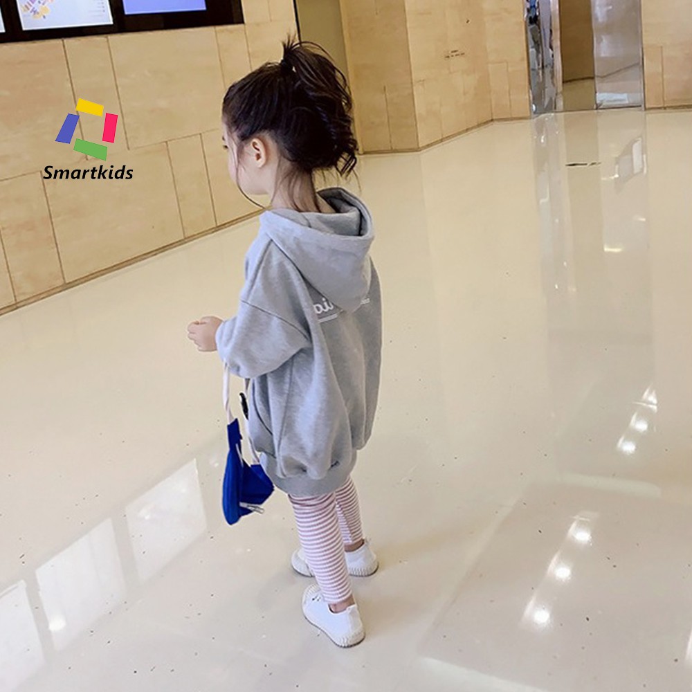 Áo bé gái - Áo nỉ lót lông hoodie Smartkids liền mũ dáng dài phong cách Hàn Quốc TE2910 / TE2911