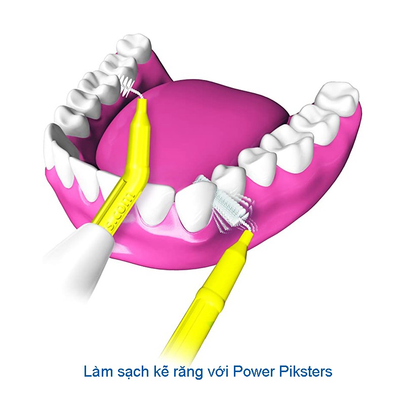 Bàn chải đánh răng Power Piksters chạy điện, tác dụng kép làm sạch bề mặt và kẽ răng