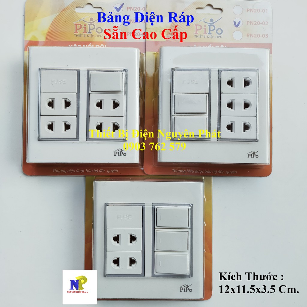 [PIPO] Bảng Điện Taplo Giả Âm Ráp Sẳn PN20 - Hàng Cao Cấp