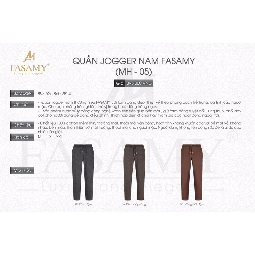 QUẦN JOGGER Nam FASAMY(MH-05)