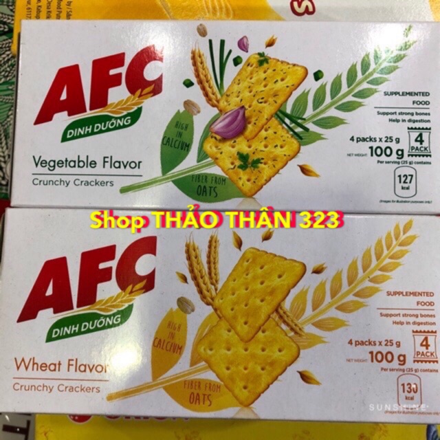 Bánh Dinh Dưỡng AFC (Vị Lúa Mì, Vị Rau) 100g