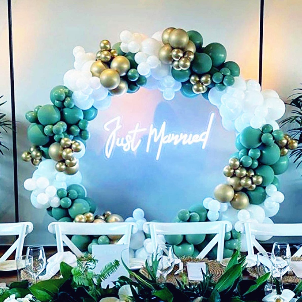 Set 137 Bong Bóng Cao Su Màu Trắng / Bạc Trang Trí Tiệc