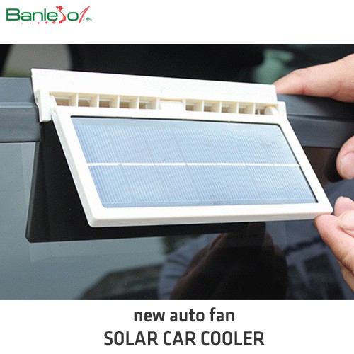 Quạt hút khí nóng trên ô tô Năng lượng mặt trời - Quạt đôi có PIN sạc tích điện