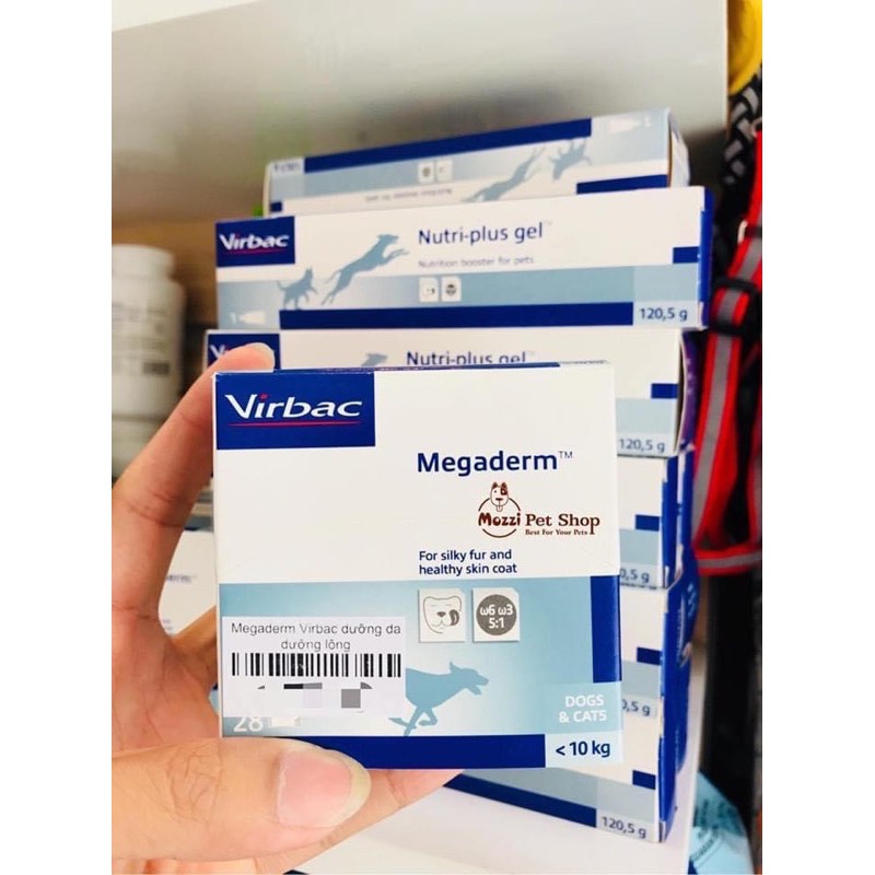 Megaderm Virbac dưỡng da dưỡng lông cho chó mèo / Hộp 28 gói