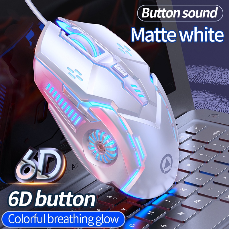Chuột Game Thủ Có Dây YINOIAO G5 6D LED 7 Màu Đẹp Cực Bền Thiết Kế Độc Lạ Có LED Nhiều Màu Trắng Đen Hồng Xanh Bạc