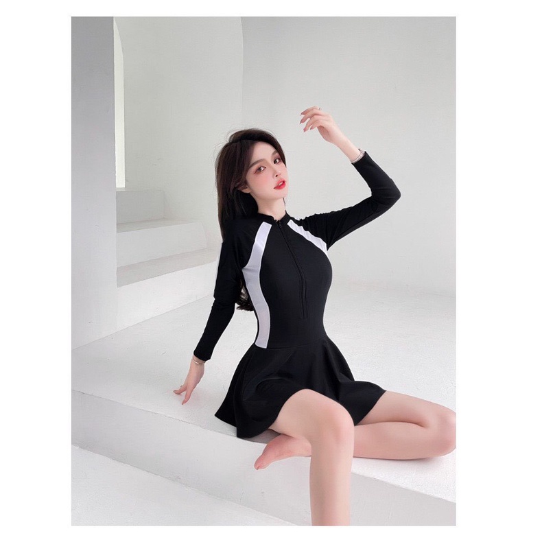 [BIKINI NỮ LIỀN MẢNH VÁY nhiều kiểu 2022] đồ bơi 1 mảnh váy form kín đáo cá tính (tay ngắn/tay dài)