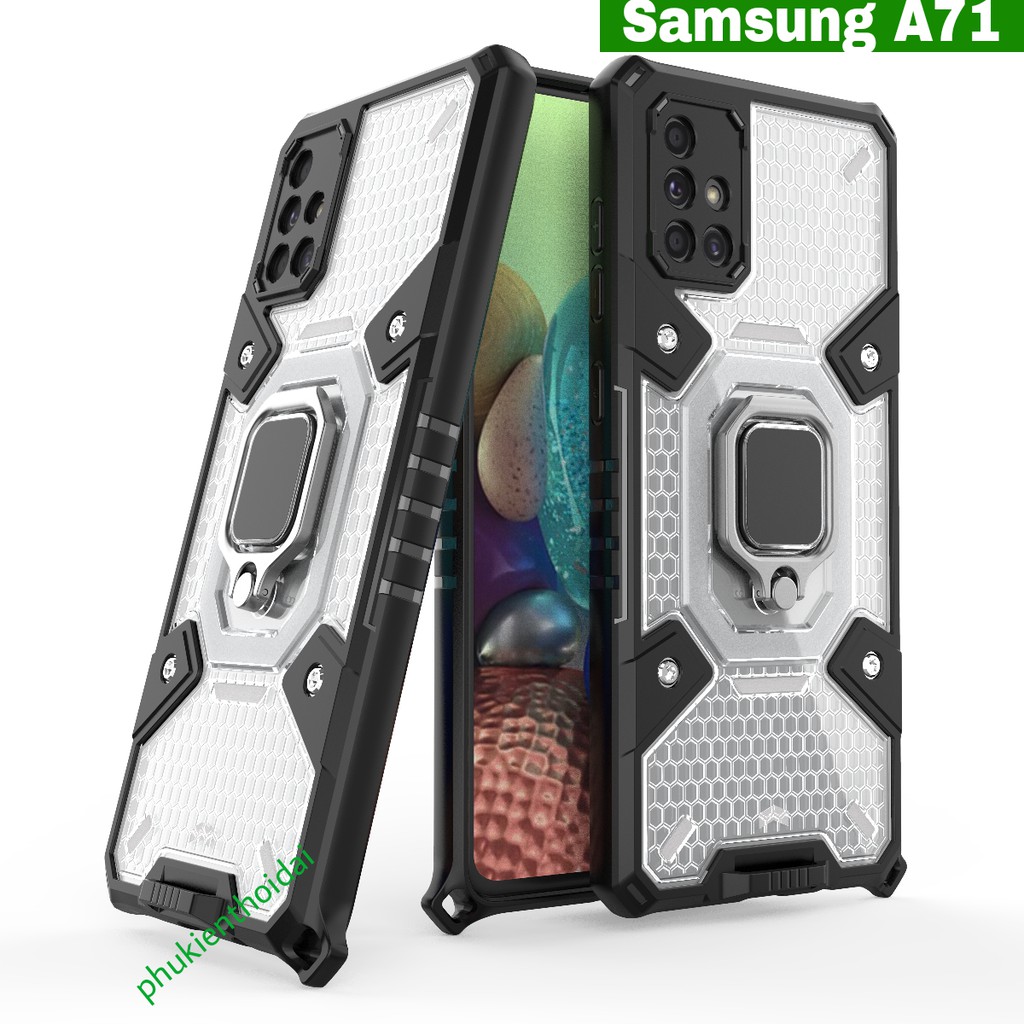 Ốp lưng Samsung A71 tổ Ong Iring không gian mới chống sốc giá đỡ xem phim bảo vệ camera