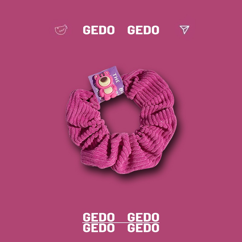 Dây Cột Tóc Cao Su Co Giãn Hình Gấu Và Dâu Tây Dễ Thương Phong Cách Hàn Quốc Cho Nữ