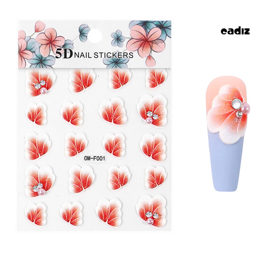 Miếng Dán Trang Trí Móng Tay Hình Hoa 5D DIY