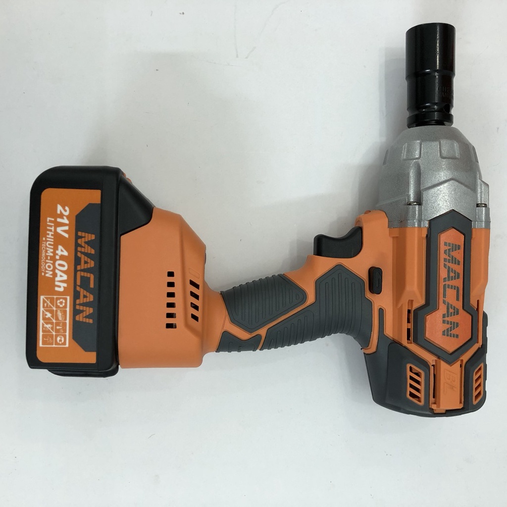 Máy Siết Bulong MACAN 98Vf Lực Siết Khủng 980Nm, 2 Pin, Động Cơ Không Chổi Than, Tặng Phụ Kiện Như Hình