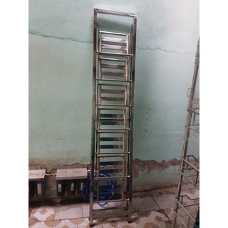 Thang  inox 7 bậc hàng chợ