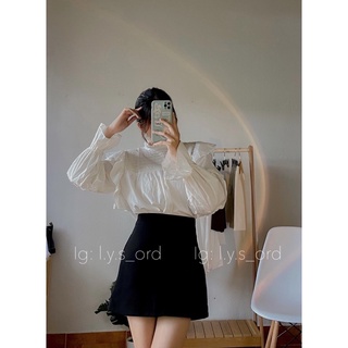 Áo sơmi kiểu cánh tiên bèo tay 2 tầng