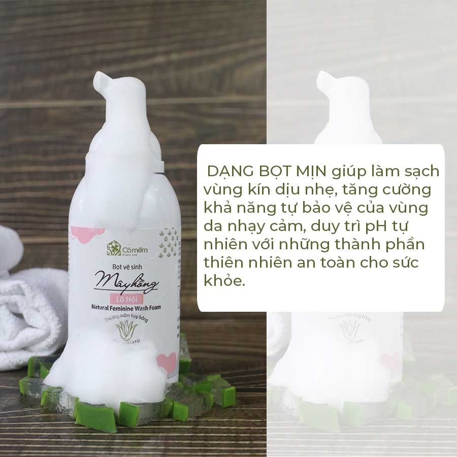 Bọt Vệ Sinh Phụ Nữ Mây Hồng Tinh Chất Lô Hội Dưỡng Ẩm Cỏ Mềm 150ml