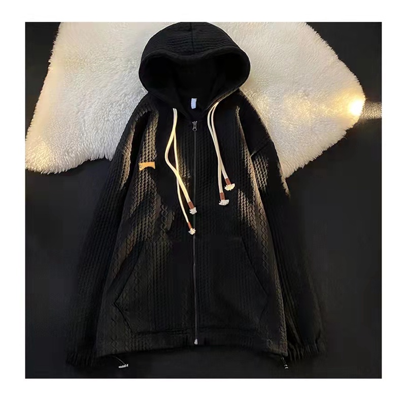 Áo Khoác Cardigan Dệt Kim Dáng Rộng Có Mũ Trùm Thời Trang Hàn Quốc Cho Nam