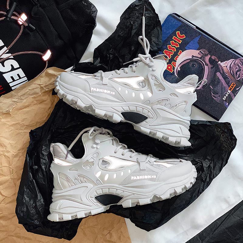 Giày thể thao sneakers nam phản quang D106, phong cách trẻ trung năng động, đế cao su non đi cực êm