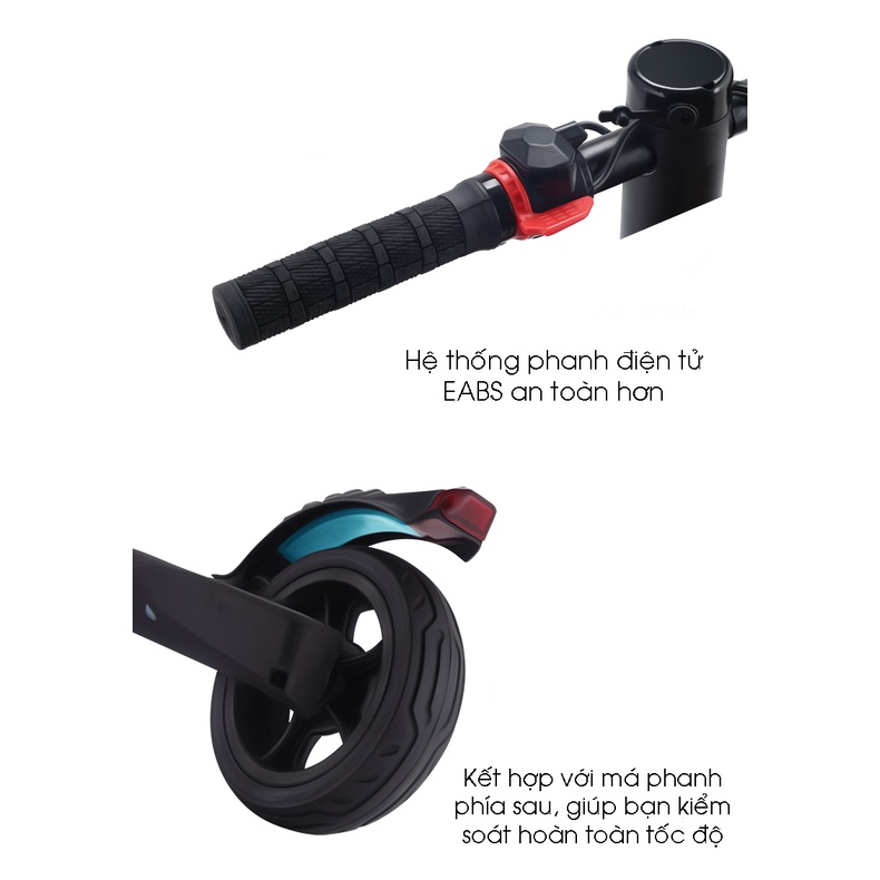 Xe Scooter điện xếp gọn S8 không yên , bản 6km tải 150kg, scooter người lớn xách tay