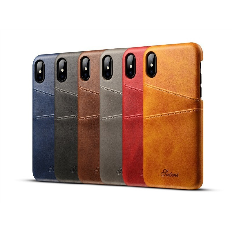 Bao da điện thoại có ngăn đựng thẻ cho iPhone 6 6s 7 8 plus x xr xs max