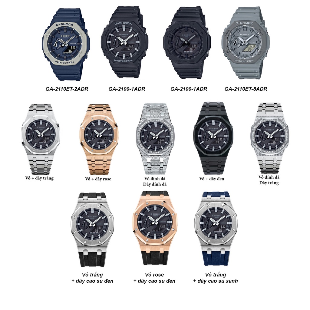Đồng hồ nam G-Shock Casio Anh Khuê GA-2100 kết hợp bộ vỏ custom AP | BigBuy360 - bigbuy360.vn