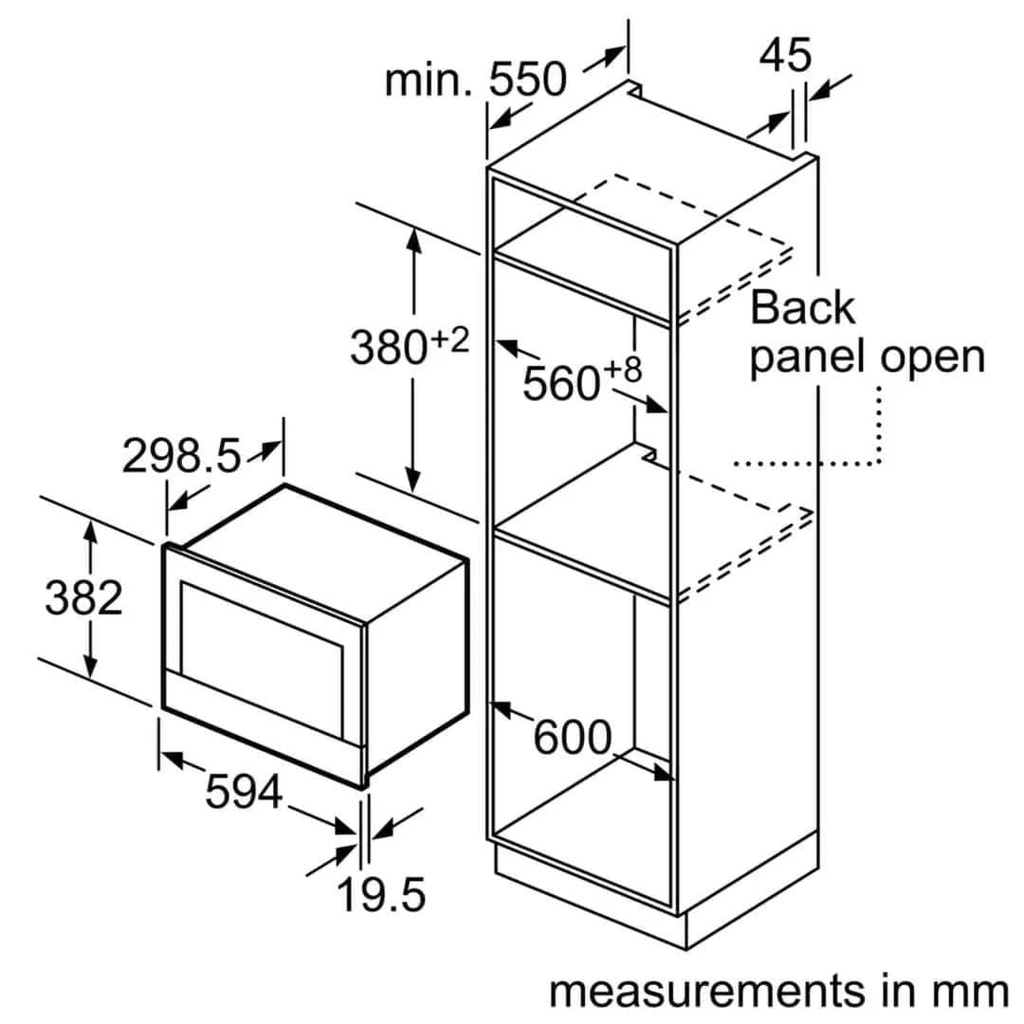 Lò vi sóng âm tủ Bosch BFL634GB1 Serie 8 made in UK