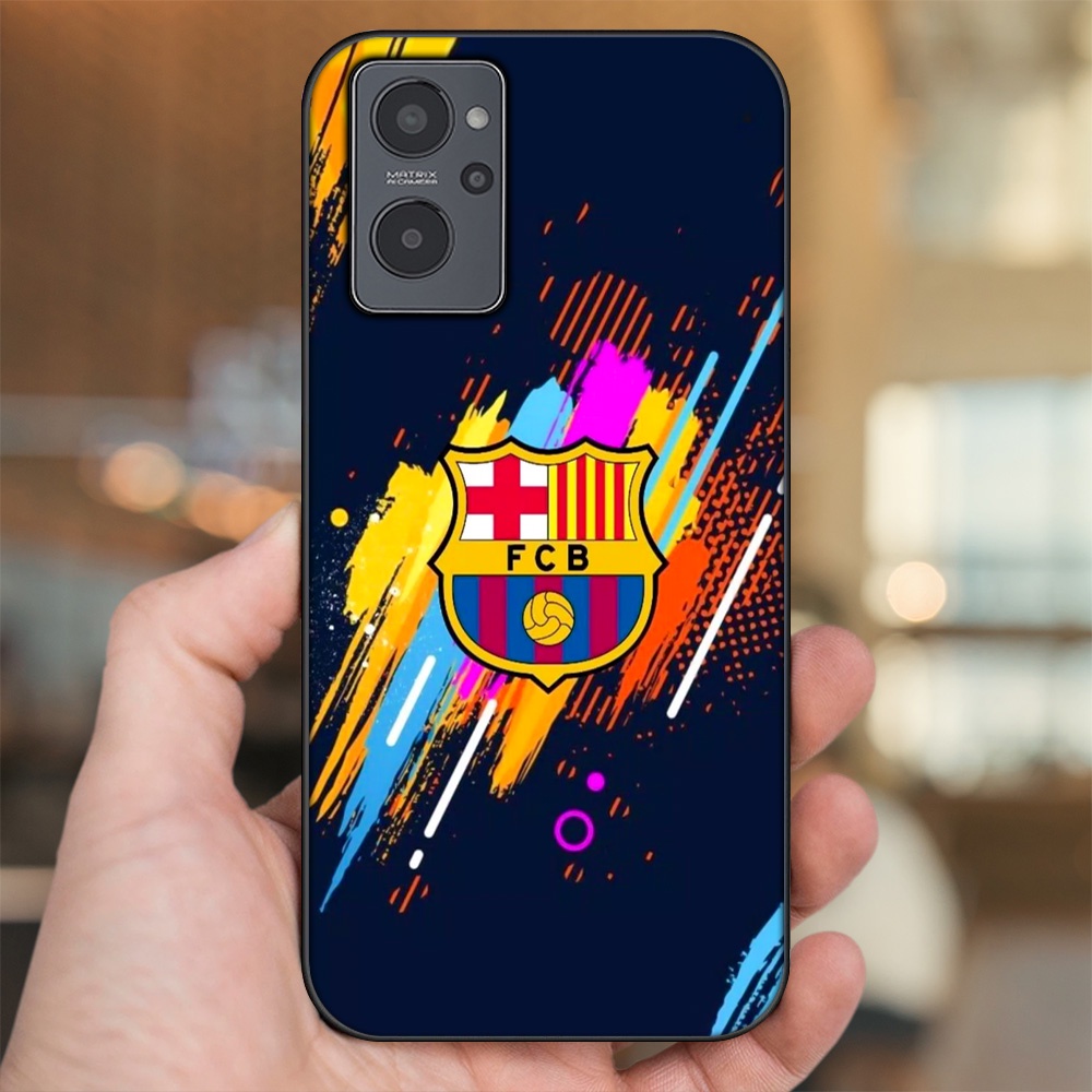 Ốp lưng Realme 9i viền đen in hình Barcelona Barca