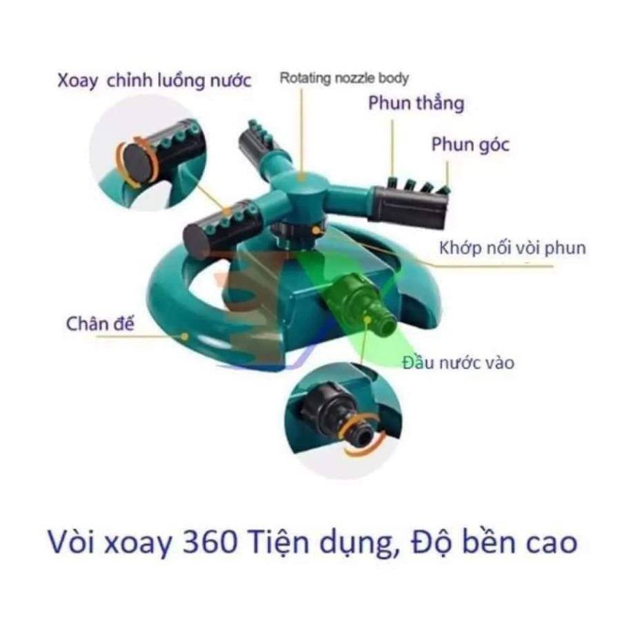 Vòi tưới cây, làm mát mái tôn thủy lực xoay 360 độ