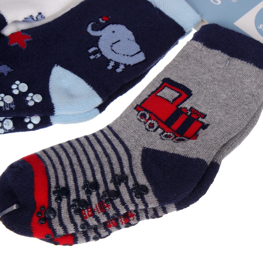 Tất chống trơn Carter Sét 3 đôi tất chống trơn Catter bé trai bé gái size 0-3 tuổi giao màu ngẫu nhiên