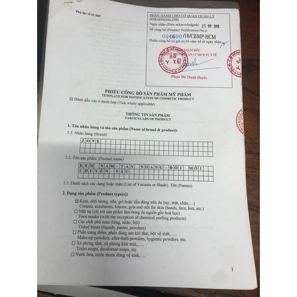 Kem Nám Tàn Nhang Đồi Mồi ZONE Dưỡng Trắng Da Se Khít Lỗ Chân Lông 10g