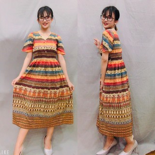 Đầm lụa hawaii hoạ tiết hot trend