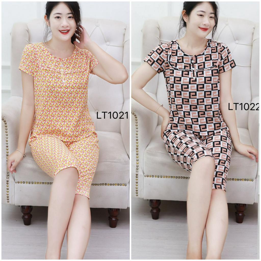 [Bunny] Đồ bộ mặc nhà, đồ bộ nữ mặc nhà lửng phục vụ xuân hè mẫu lửng 3 khuy