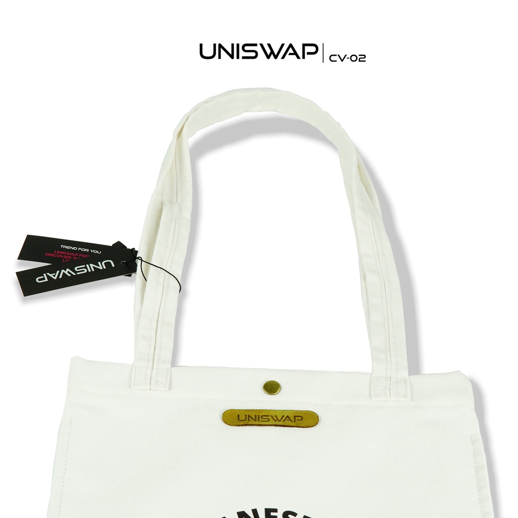(HOT TREND) Túi vải canvas đựng đồ dùng đi học, đi chơi vải canvas UNISWAP mẫu CV-02/H