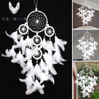 Dreamcatcher Đính Lông Vũ Trắng Trang Trí