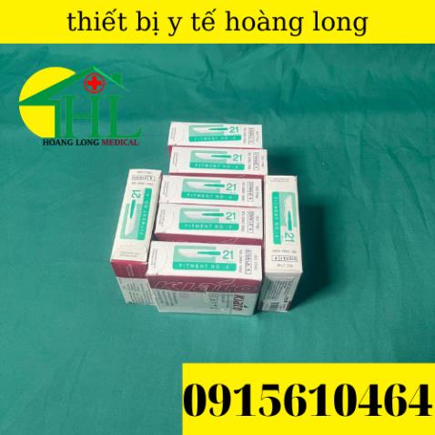 Lưỡi dao mổ kiato số 21 dùng cho cán dao số 4 hộp 100 cái