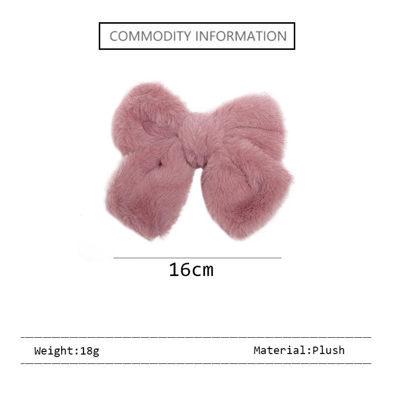 Kẹp Tóc Nơ Lông Nhung Nhiều Màu Sắc Thời Trang Cho Nữ