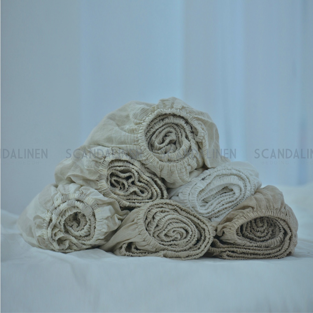 Ga chun Linen Pháp kháng khuẩn - Bộ màu be