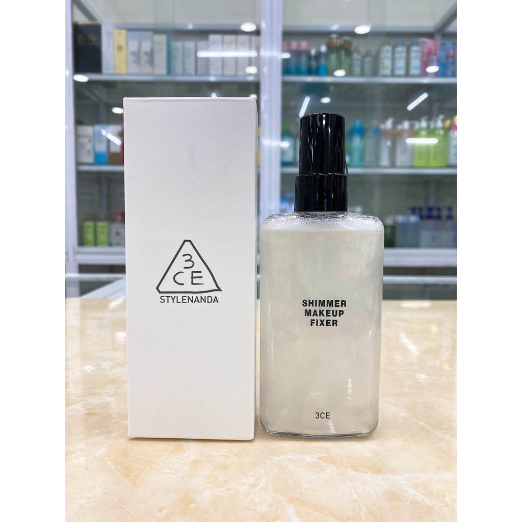 Xịt Khoáng Khóa Nền 3CE Makeup Fixer Mist - Shimmer Makeup Fixer 100ml Hàn Quốc