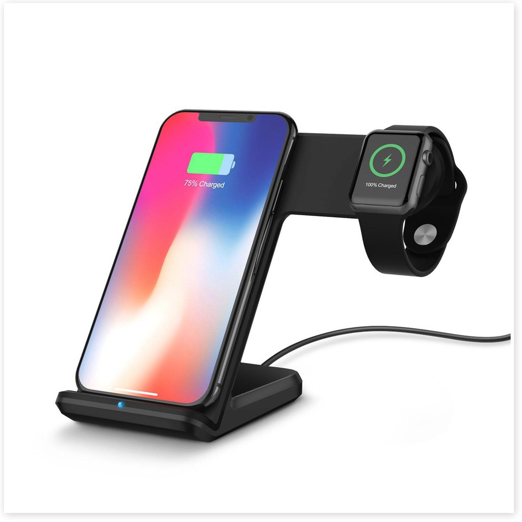 Dock sạc nhanh không dây 2in1 cho Iphone AppleWatch và Android