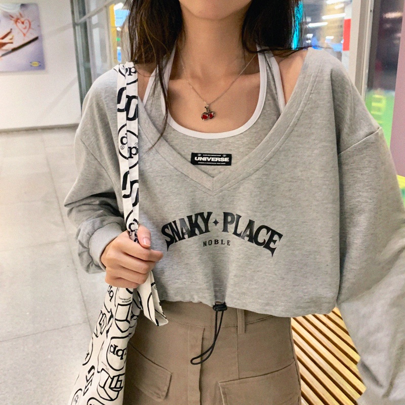 Bộ Áo Sweater Dài Tay In Chữ + Quần Ngắn Thời Trang Cho Nữ | BigBuy360 - bigbuy360.vn