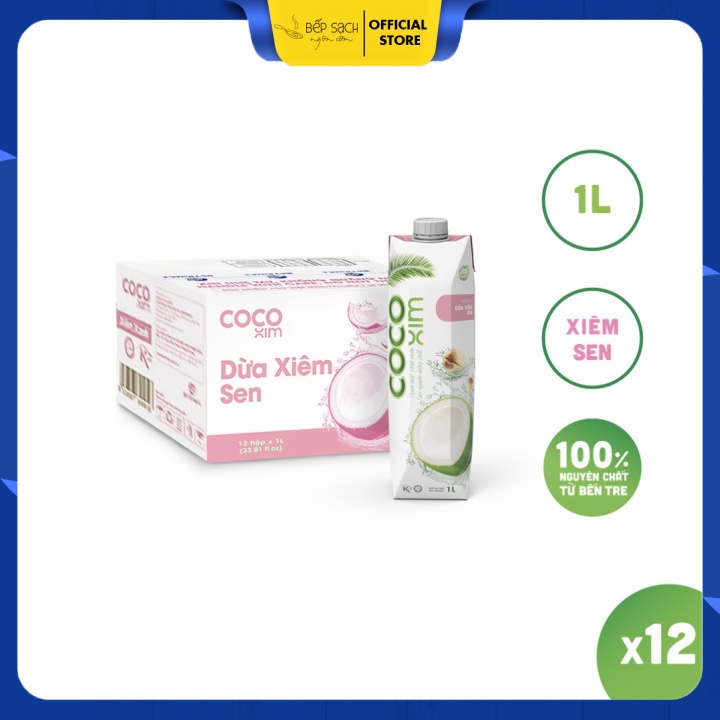Nước Dừa Đóng Hộp Cocoxim Dung Tích 1000ml/Hộp - Nước Dừa Xiêm - Nước Dừa Tươi - Giải Khát