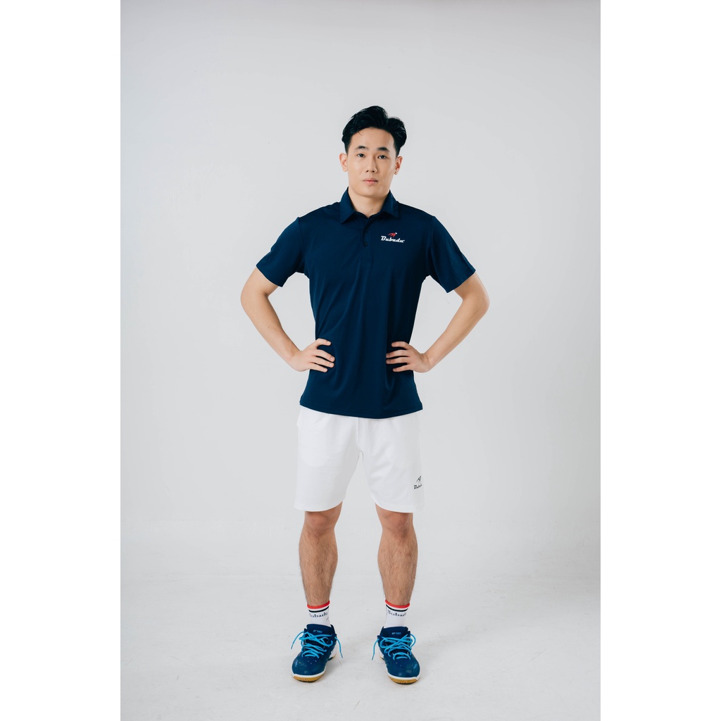 ÁO CẦU LÔNG POLO CÓ CỔ MÀU XANH THAN CHÍNH HÃNG BUBADU