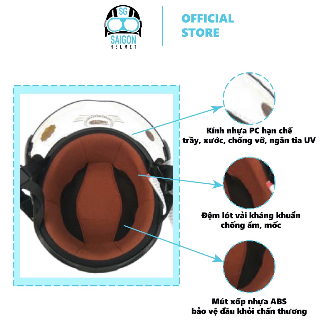 Nón bảo hiểm nửa đầu cho nam nữ GRS A33k chính hãng nhiều màu