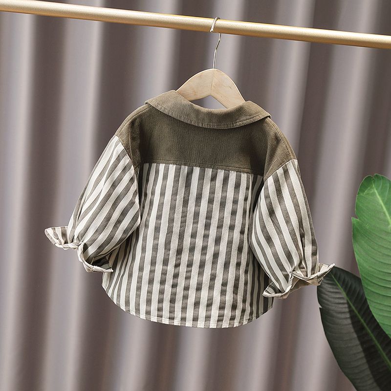 Áo Khoác Kẻ Sọc Phong Cách Hàn Quốc Cho Bé Trai