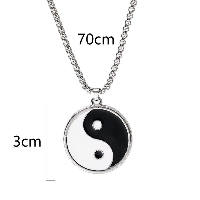 Vòng cổ Mặt Âm Dương Bằng Thép Không Gỉ Phong Cách Vintage