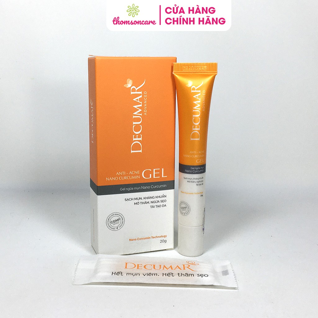 Gel ngừa mụn Decumar Advanced tuýp 20g - kem nghệ từ Nano curcumin - giảm mụn ẩn, trứng cá, sẹo thâm do mụn | BigBuy360 - bigbuy360.vn