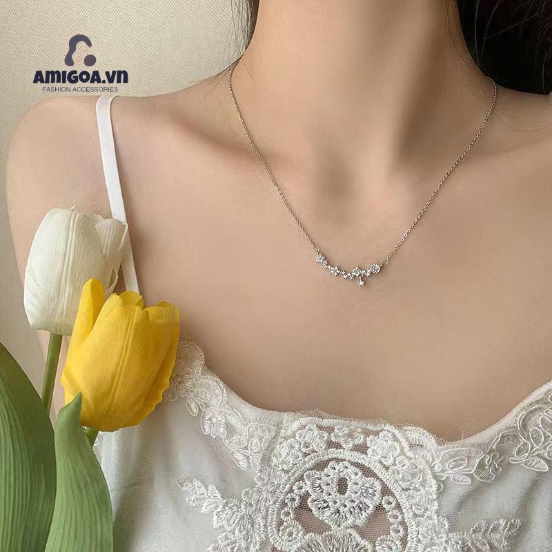 ✨✨Vòng cổ Mặt Hoa Đính Đá Lấp Lánh Sang Trọng Thời Trang Cho Nữ