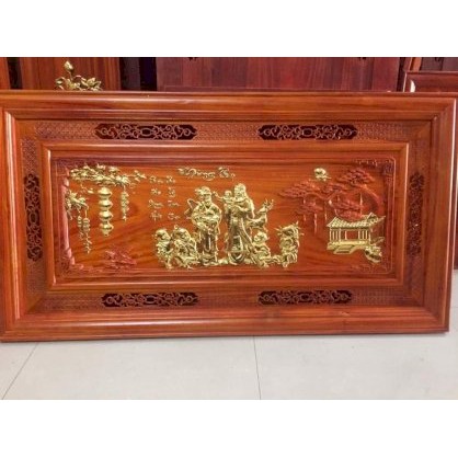 Tranh gỗ mừng thọ ông bà gỗ hương 67x127x4cm An Nhiên AN25