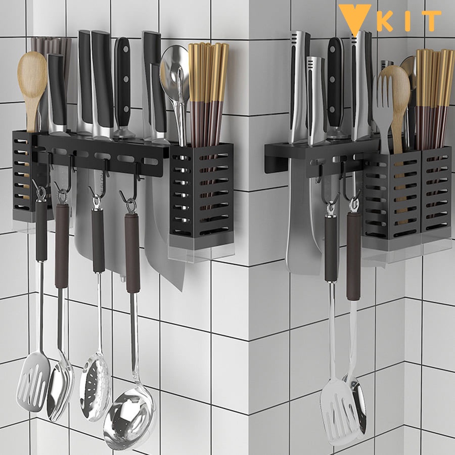  Kệ dao thớt- Giá dao thớt- Giá đựng đũa dán tường VKIT DN09